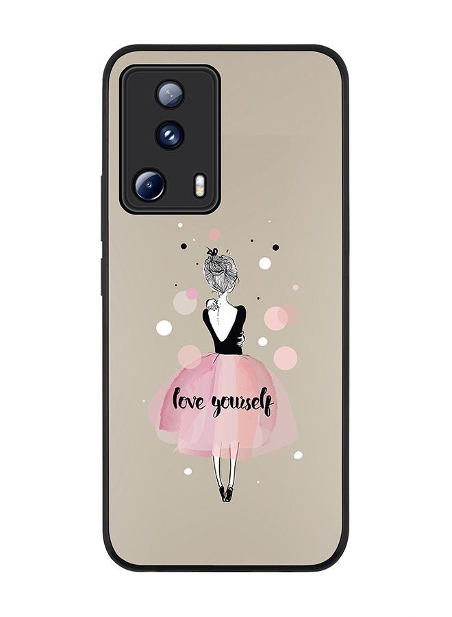 Stylizedd Rugged Black edge case for Xiaomi 13 Lite 5G / Xiaomi Civi 2 5G, Slim fit Soft Case Flexible Rubber Edges Anti Drop TPU Gel Thin Cover -  Love Yourself - Image 1