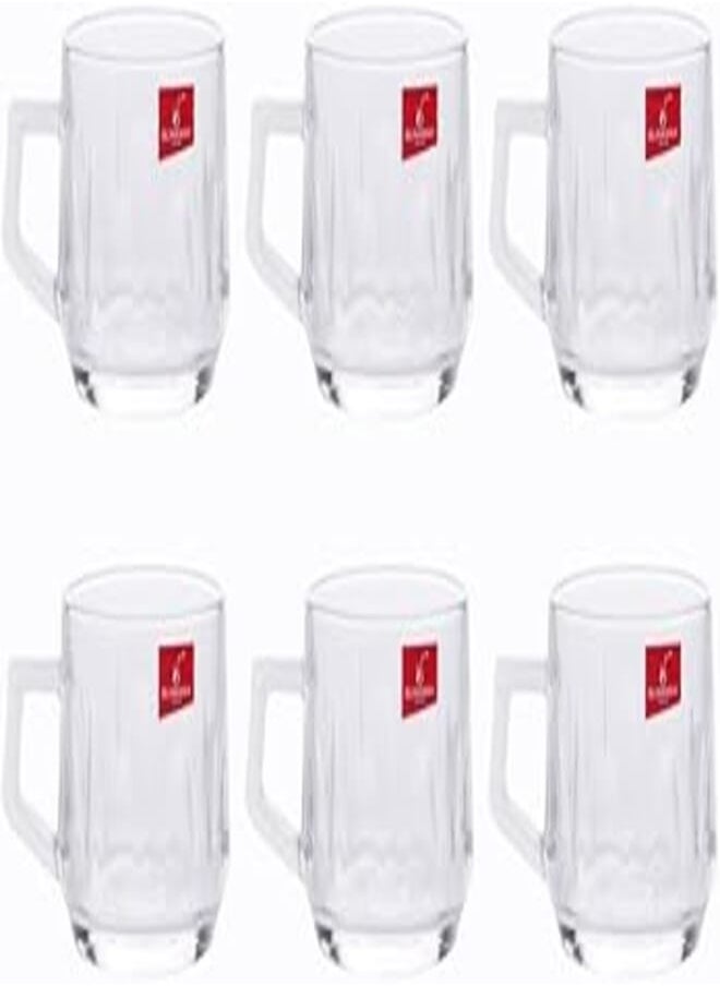 Blinkmax Tea and Nescafe mug set, 6 pieces, pure glass, the famous Blank Mix brand, B108 