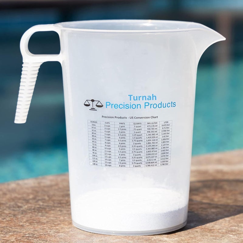 Turnah One Gallon 128oz Measure Pitcher - Convenient Conversion Chart - Strong Food Grade - Great for Lawn, Chemicals Pool, Ag, Lye, Home Hobbies, Motor Oil, Fluids - Precision Products, Made in USA - Image 5