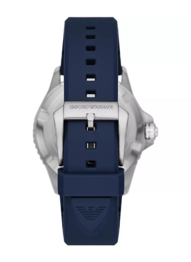 armani Armani GMT Dual Time Blue Silicone Watch - AR11592  - Image 3