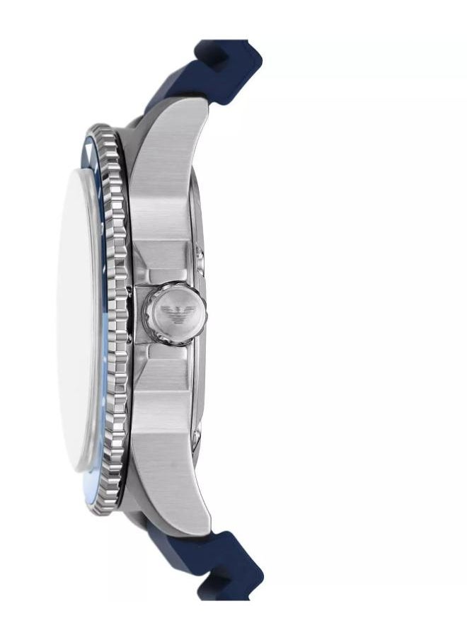 armani Armani GMT Dual Time Blue Silicone Watch - AR11592  - Image 2