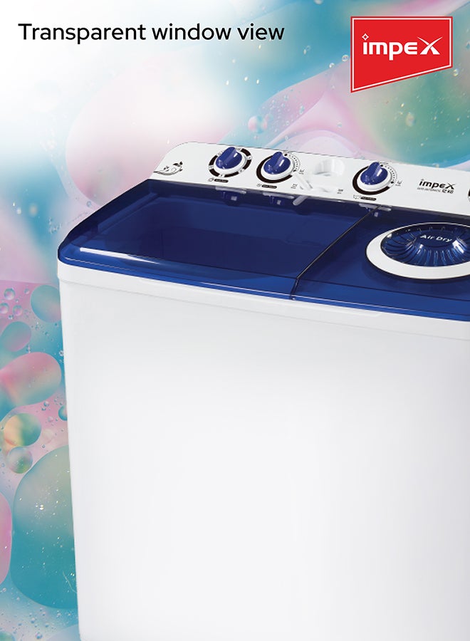 Impex WM 4205 12KG Semi Automatic Washing Machine 12 kg 420 W WM 4205 Black/White/Grey - Image 3