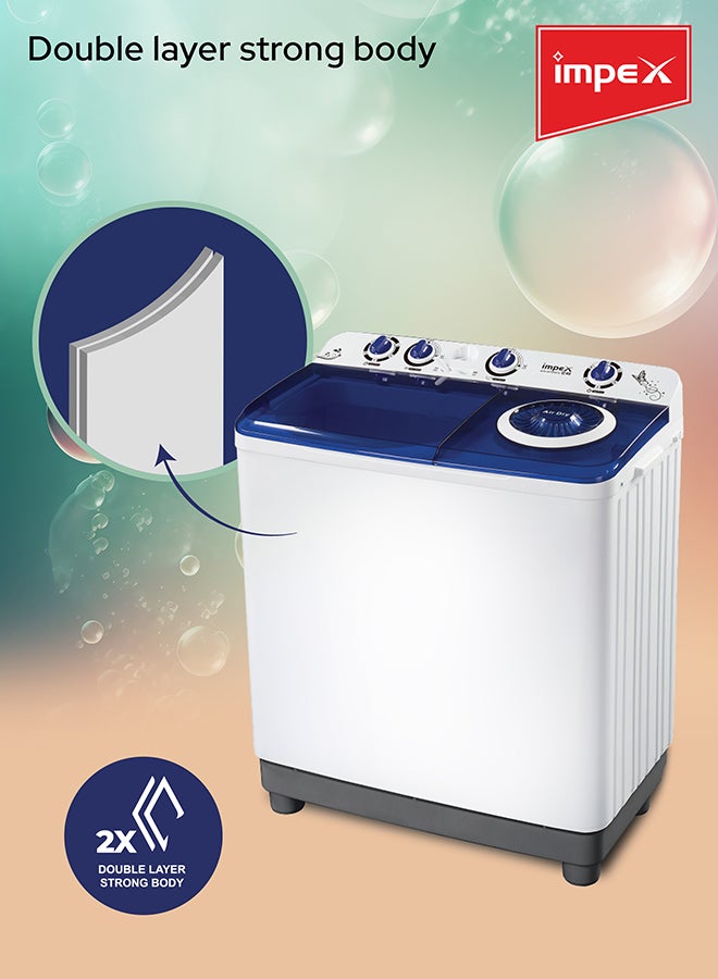 Impex WM 4205 12KG Semi Automatic Washing Machine 12 kg 420 W WM 4205 Black/White/Grey - Image 5