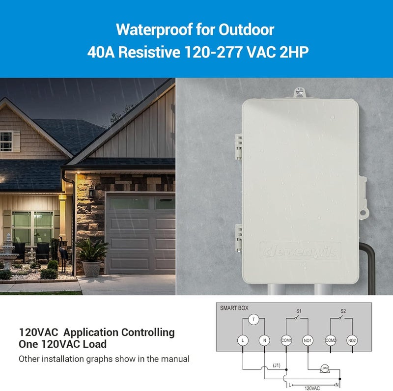 DEWENWILS Pool Timer, WiFi Timer Switch, Heavy Duty 40A 120-277 VAC 2HP, Compatible with Smart Phone, Alexa, Google Assistant, ETL Listed - Image 4