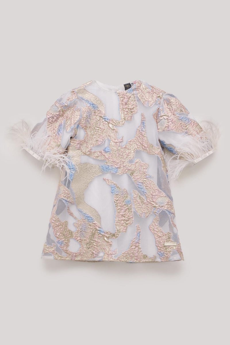 TYESS Feathered Sleeve Dress - Image 5
