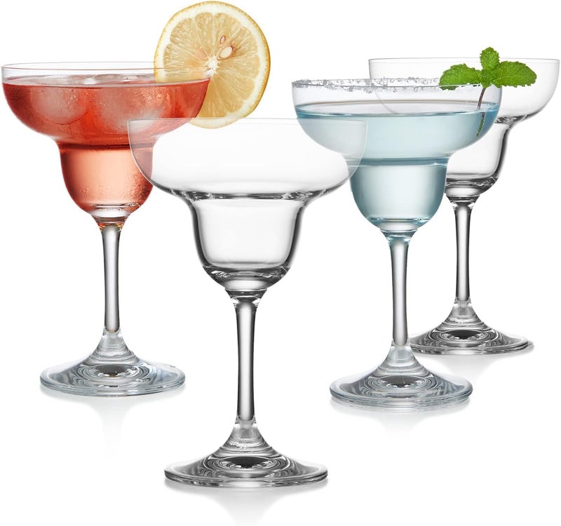 VILON Margarita Glasses Set of 6 Cocktail Glasses with stem Crystal Glassware for Frozen Martini Mixing Cocktails Classic Cocktail Glasses for Drinks Clear Margherita 180ML - Image 1