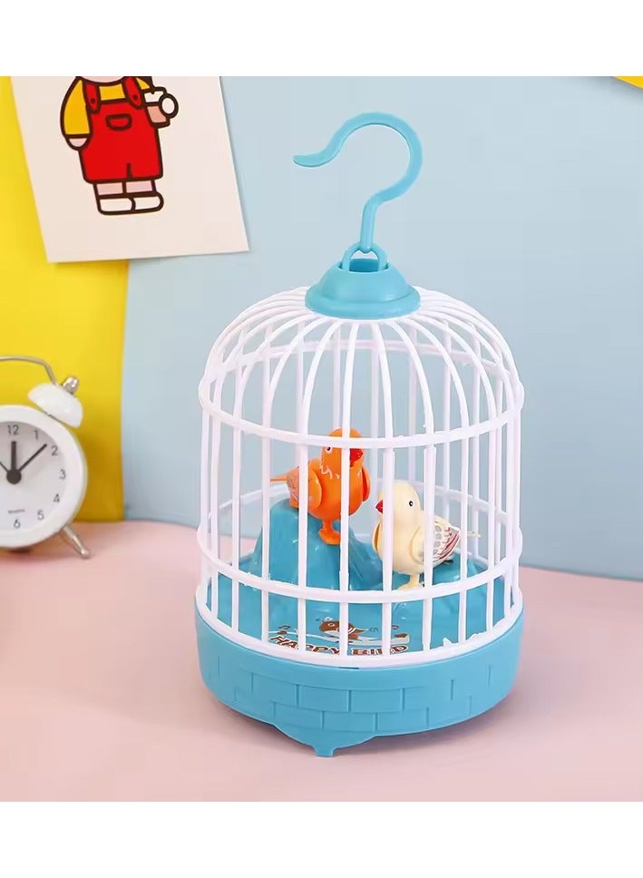 DubaiGallery Singing Bird Cage Toy Realistic Sounds Movement Bird Toy Light Up Bird Figurine Children Sound Activated Chirp Toy Fake Bird Hanging Decoration with Light - Image 4