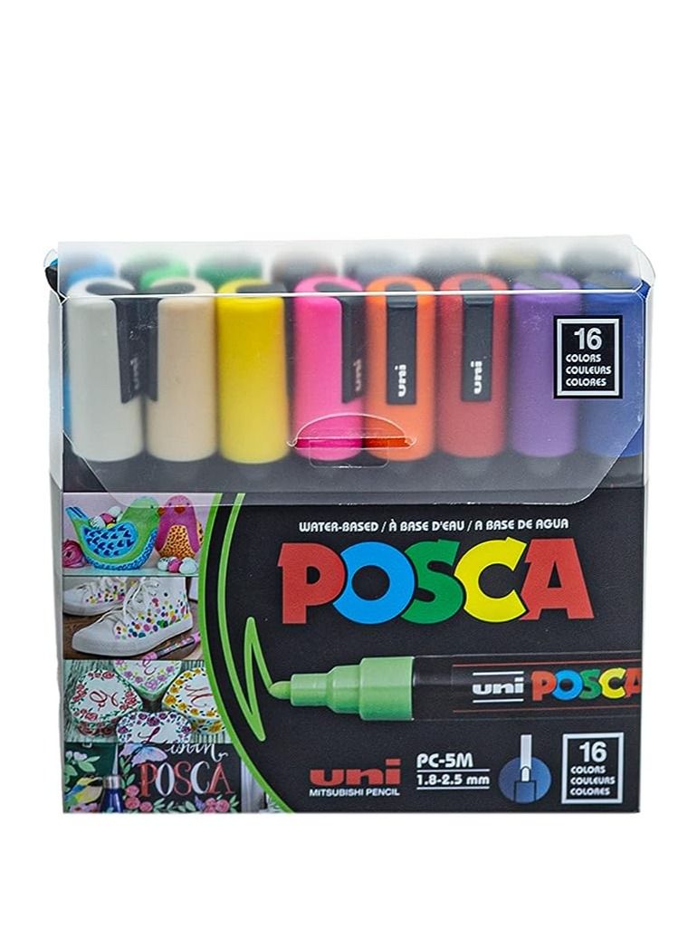 POSCA PC-5M الأساسية 16CD - Image 1