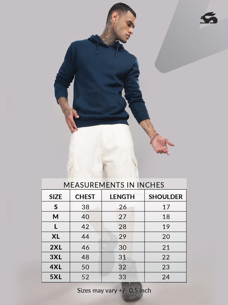 ADRO Men's Cotton Neck Hooded Sweatshirt (H22-M-INV-SB_Teal_L) - Image 5