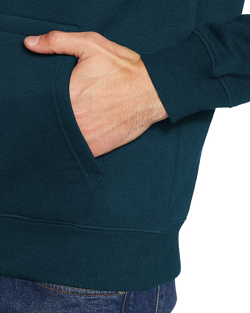 ADRO Men's Cotton Neck Hooded Sweatshirt (H22-M-INV-SB_Teal_L) - Image 4