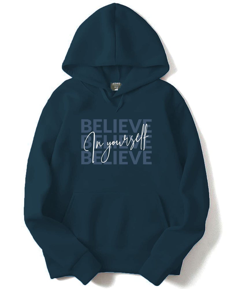 ADRO Men's Cotton Neck Hooded Sweatshirt (H22-M-INV-SB_Teal_L) - Image 1