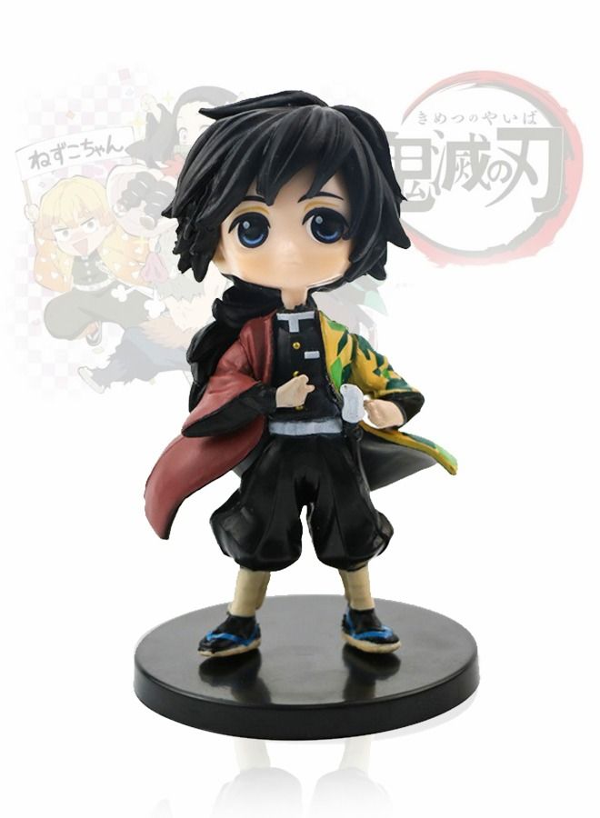GROIC 6 Pieces of Demon Slayer Statue Figure with Bases Collectible Action Model Set Car Decoration Cake Tanjirou Nezuko Zenitsu Agatsum Giyu Tomioka Shinobu Kocho - Image 3