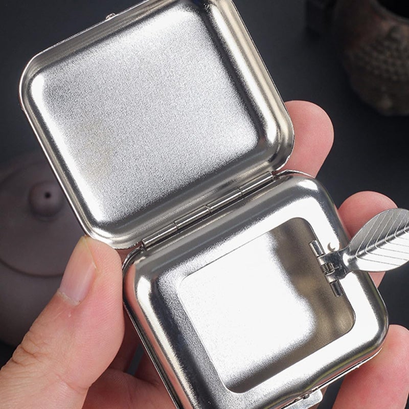 Portable Metal Ashtray With Lid Compact Travel Pocket Size For Car Outdoor Use - Image 5
