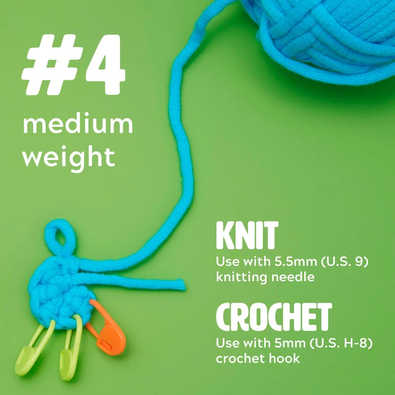 The Woobles Easy Peasy Yarn, Crochet & Knitting Yarn for Beginners with Easy-to-See Stitches - Yarn for Crocheting - Worsted Medium #4 Yarn - Cotton-Nylon Blend - Image 2