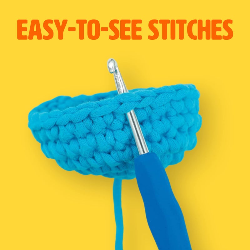 The Woobles Easy Peasy Yarn, Crochet & Knitting Yarn for Beginners with Easy-to-See Stitches - Yarn for Crocheting - Worsted Medium #4 Yarn - Cotton-Nylon Blend - Image 4