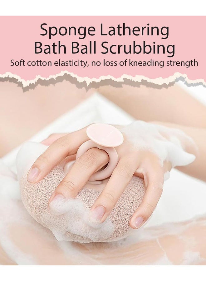Super Soft Sunflower Suction Cup Bath Ball, 2-In-1 Sunflower Bathing Ball With Finger Rings, Exfoliating Bath Sponge Cleaning Brush, Shower Loofah Sponge - Image 4