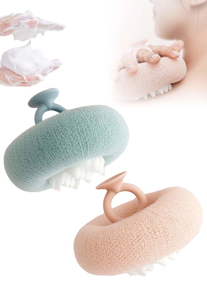 Super Soft Sunflower Suction Cup Bath Ball, 2-In-1 Sunflower Bathing Ball With Finger Rings, Exfoliating Bath Sponge Cleaning Brush, Shower Loofah Sponge - Image 1