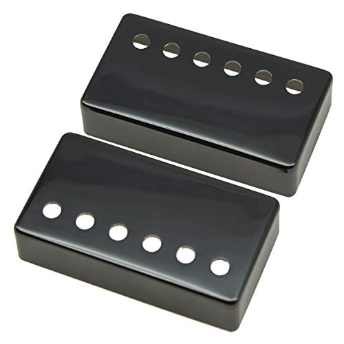 KAISH 2pcs Humbucker Guitar Pickup Cover Humbucker Pickup Covers 50mm/52mm Pole Spacing Pickup Covers for Epi Les Paul Black Nickel - Image 2