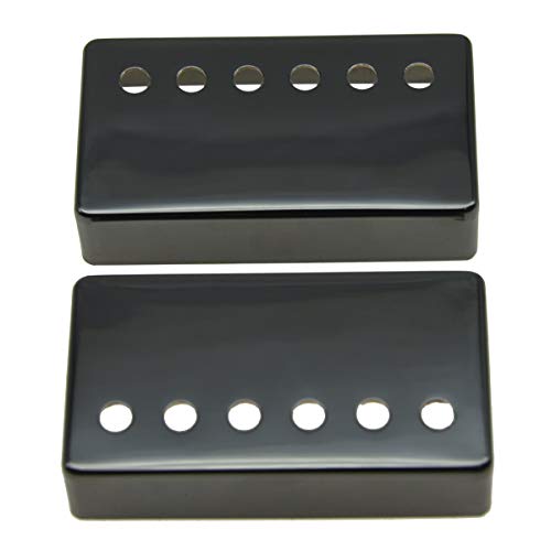 KAISH 2pcs Humbucker Guitar Pickup Cover Humbucker Pickup Covers 50mm/52mm Pole Spacing Pickup Covers for Epi Les Paul Black Nickel - Image 1