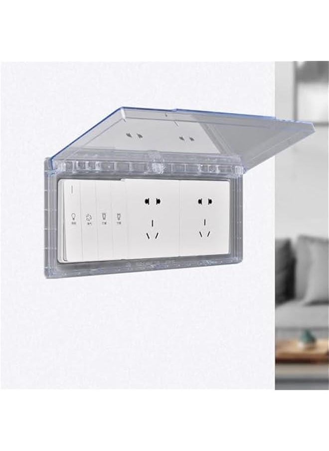 Generic - 3 Gang Waterproof Outlet Cover Outlet Panel Cover Flip Weatherproof Cover Outlet Cover for Home Improvement Living Room, Transparent - Image 1