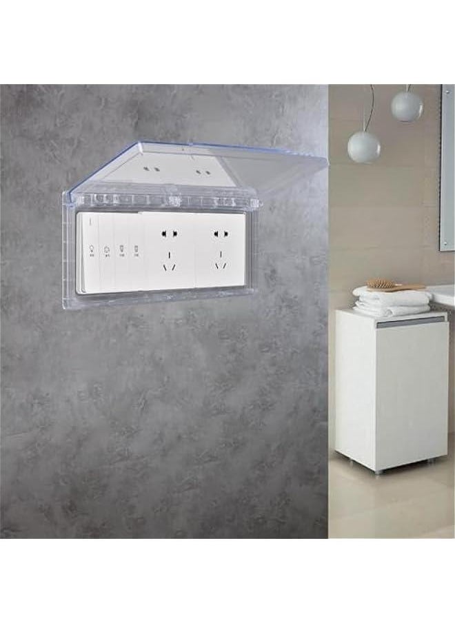 Generic - 3 Gang Waterproof Outlet Cover Outlet Panel Cover Flip Weatherproof Cover Outlet Cover for Home Improvement Living Room, Transparent - Image 1