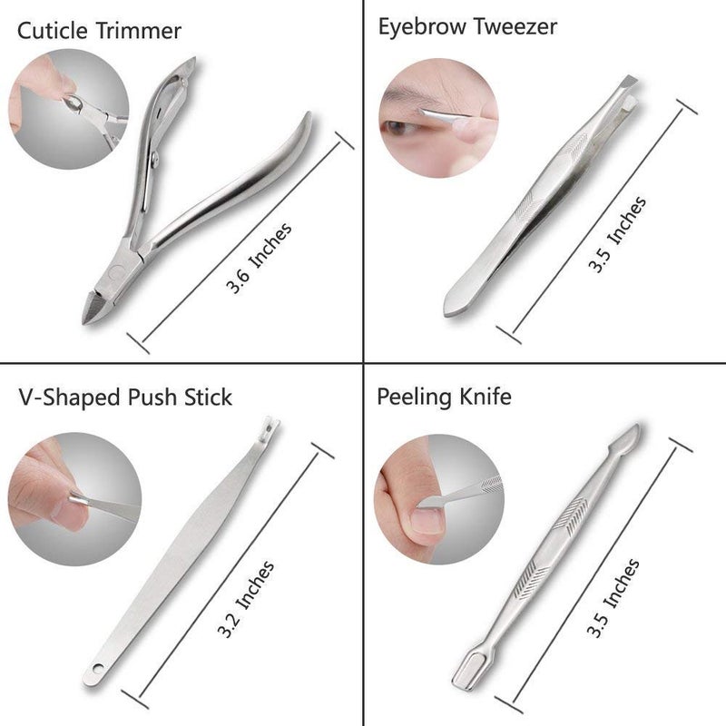 ZIZZON Professional Nail Care kit Manicure Grooming Set with Travel Case(Rose Gold) - Image 5