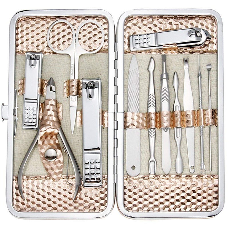 ZIZZON Professional Nail Care kit Manicure Grooming Set with Travel Case(Rose Gold) - Image 1