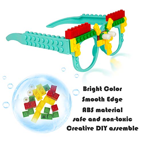 Woby Party Favor for Kids Gift Building Block Glasses DIY Stacking Block Bricks Party Glasses Toys Party Supplies Decorations for Birthday Christmas Carnival 9 Pcs - Image 2