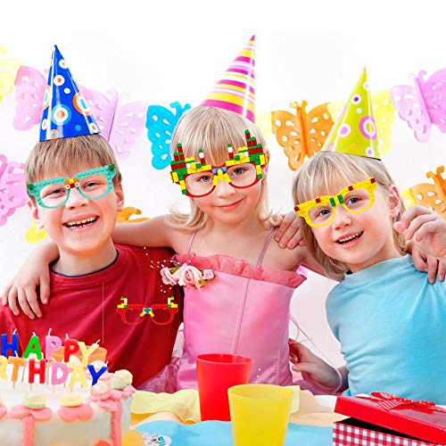 Woby Party Favor for Kids Gift Building Block Glasses DIY Stacking Block Bricks Party Glasses Toys Party Supplies Decorations for Birthday Christmas Carnival 9 Pcs - Image 4