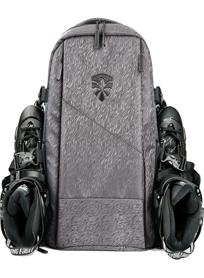 Flying Eagle Movement Inline Skate Bag Roller Skate Backpack Inline Skates Travel Backpack, adult inline skates, inline skates backpack, Daily Commute, and Travel, Durable Backpack, Gray, Large
