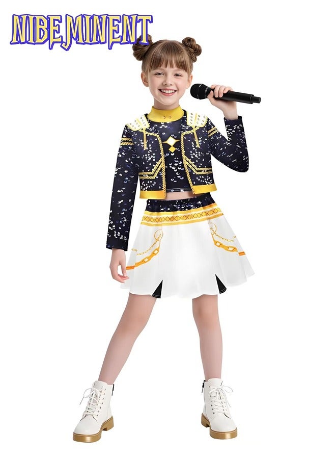 NIBEMINENT Anime Movie KPOP Costume for Kids, Singer Rumi Zoey Cosplay Costume for Girls Halloween Stage Star Cosplay Dress Up