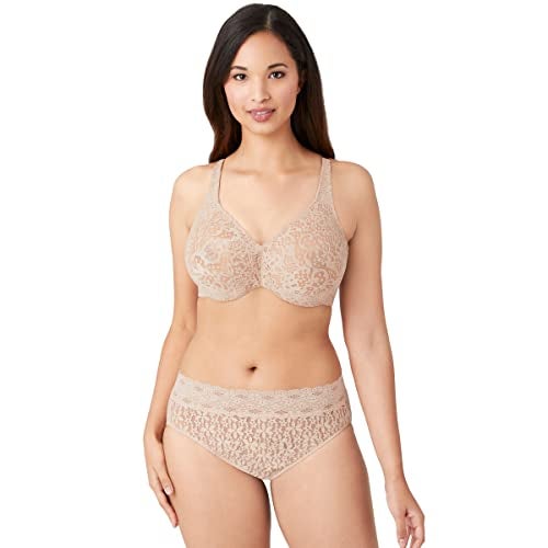 Wacoal Women's Plus-size Halo Lace Full Coverage Underwire Bra, Toast, 34D - Image 2