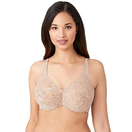 Wacoal Women's Plus-size Halo Lace Full Coverage Underwire Bra, Toast, 34D - Image 4