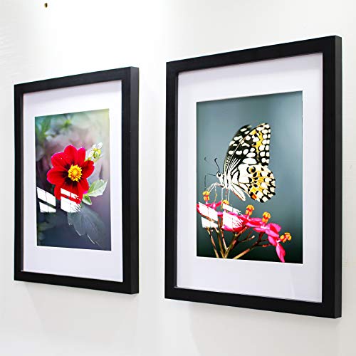 VITOIVE 16x16 Frame Black With Mat 12x12 Solid Wood Picture Frames Wall Mounting (3 pack, 16x16 Inch)… - Image 3