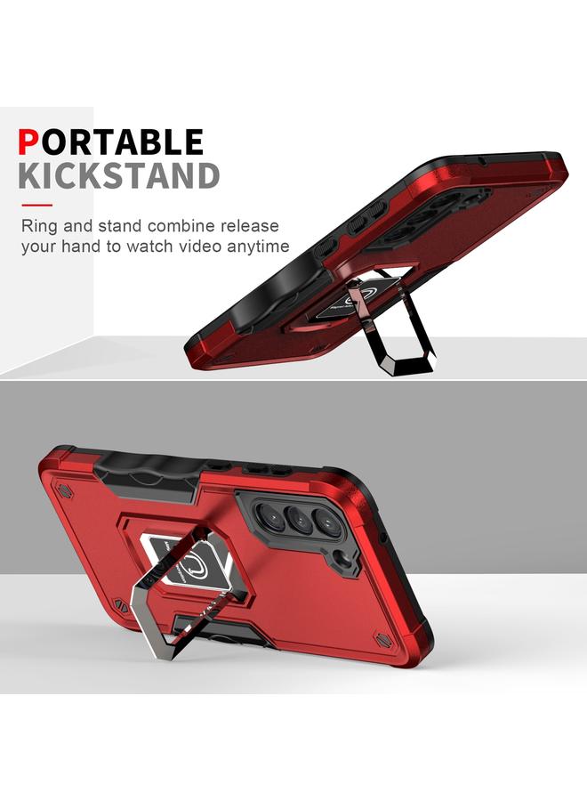 اس-توب جراب لهاتف Samsung Galaxy S21 FE 5G مزود بحلقة وحامل هاتف مدرع غير قابل للانزلاق - Image 4