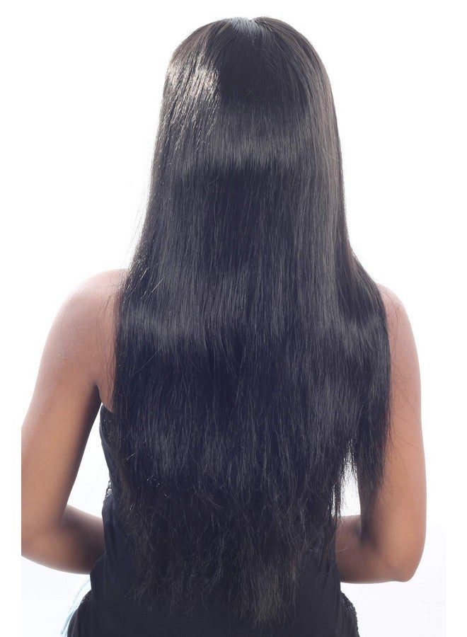 Ritzkart Women Feel Real Hair Fiber Heat Resistance Black Wig, Black, - Image 5