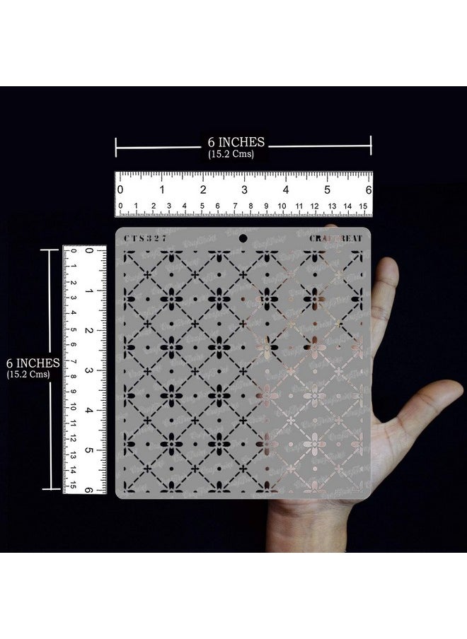 CrafTreat CrafTreat Dotted Stencil for Craft and Art - Dotted Diamond Flower - Size: 6X6 Inches - Reusable Stencils for Painting on Paper, Wood, Fabric, Projects - Art Design Stencil 