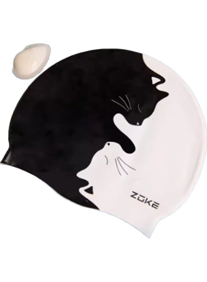 ZOKE Adult Swim Cap, Silicone Waterproof, Hair And Ear Protection, Non-Constricting, Unisex, Non-Slip, Adult, 624503216-2 - Image 1