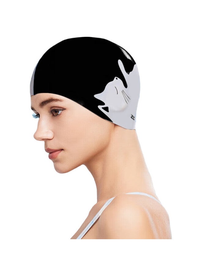 ZOKE Adult Swim Cap, Silicone Waterproof, Hair And Ear Protection, Non-Constricting, Unisex, Non-Slip, Adult, 624503216-2 - Image 2