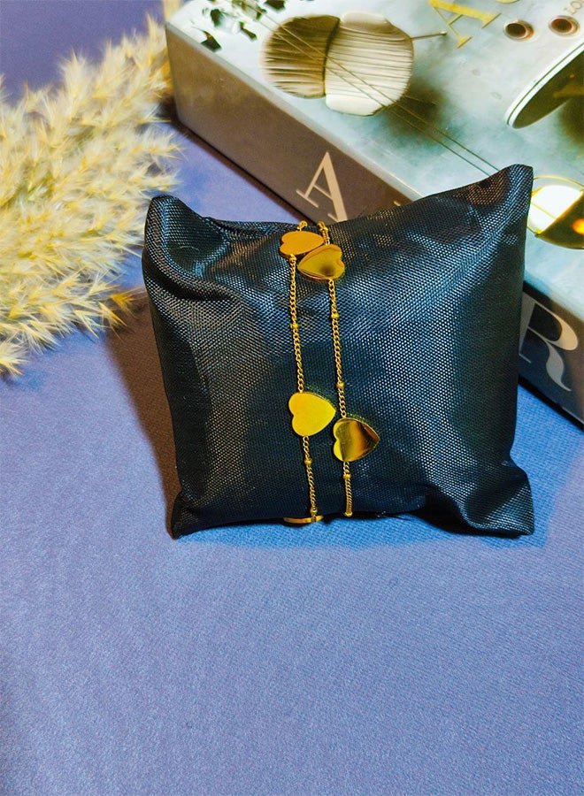 انسيال من الاستانلس ستيل النقي 2  دور شكل قلب - إكسسوار فاخر للسيدات مصنوع من الاستانلس ستيل الخالص المقاوم للصدا وتغيير اللون - اكسسوارات حريمي_ اكسسوارات استانلس - اكسسوارات حريمي استانلس - مجوهرات ـ اكسسوارات. - Image 4