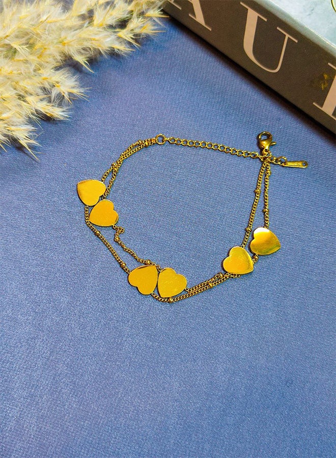 انسيال من الاستانلس ستيل النقي 2  دور شكل قلب - إكسسوار فاخر للسيدات مصنوع من الاستانلس ستيل الخالص المقاوم للصدا وتغيير اللون - اكسسوارات حريمي_ اكسسوارات استانلس - اكسسوارات حريمي استانلس - مجوهرات ـ اكسسوارات. - Image 5