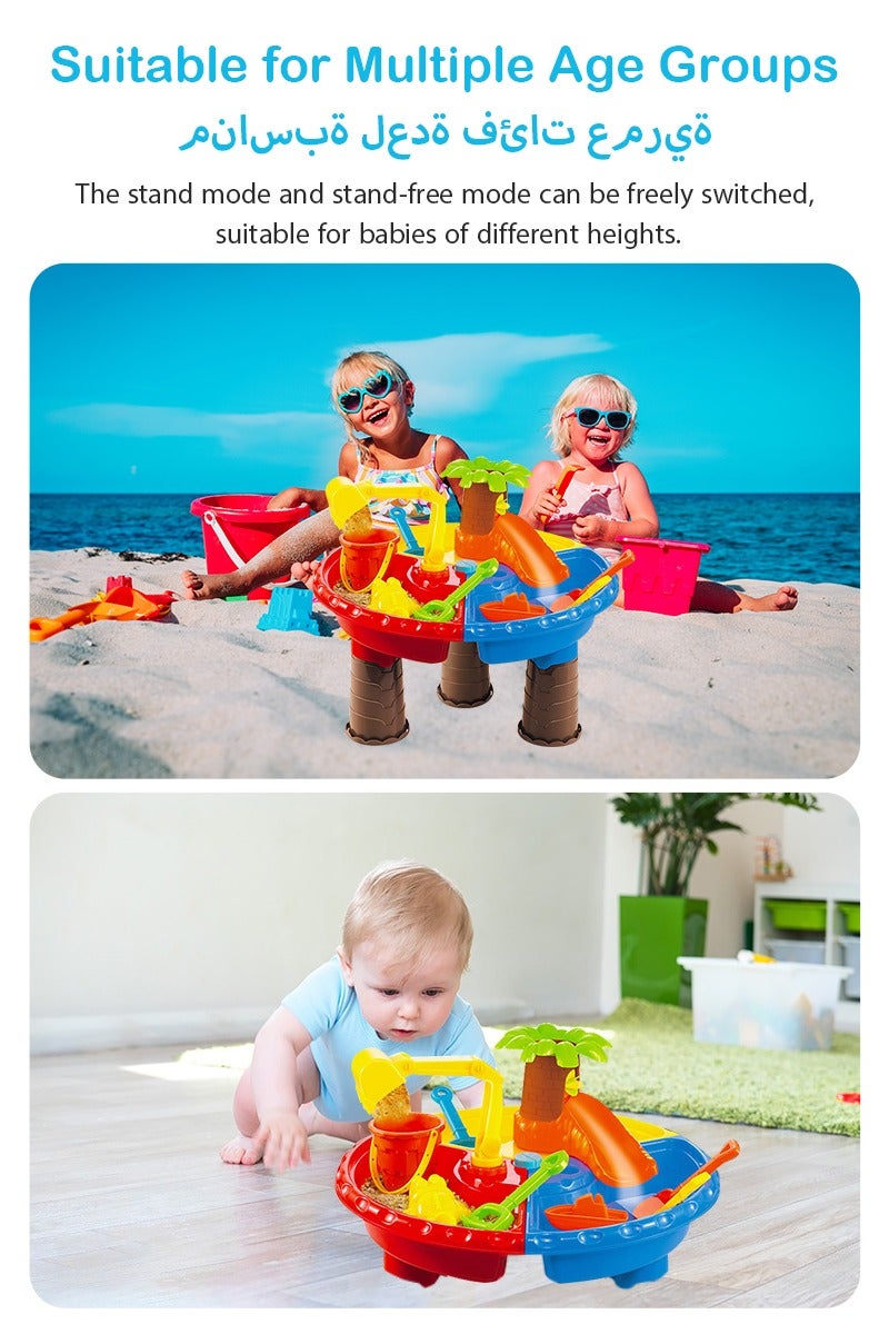 ديبتر 22 قطعة طقم ألعاب مائية للعب على الشاطئ ， طقم ألعاب مائية على الشاطئ ， طقم ألعاب رملية بتصميم فريد الشكل، متين ومحمول للأطفال 18x14x18 بوصة - Image 4