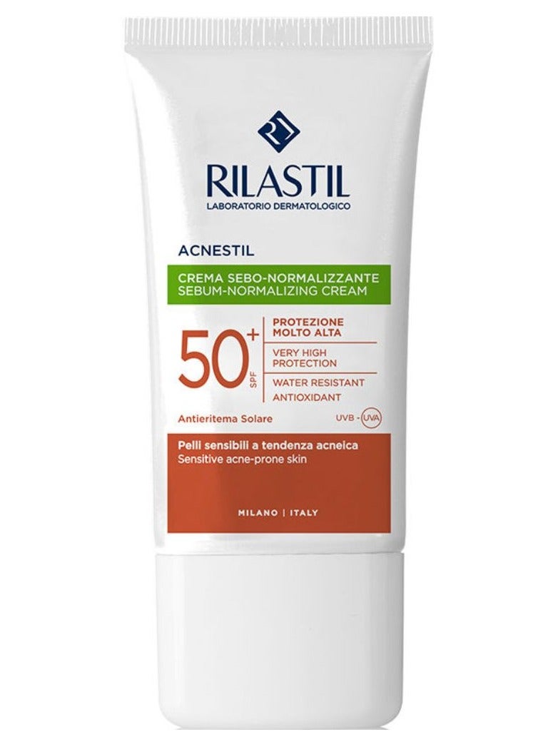 ريلاستيل كريم ريلاستيل صن سيستم لعلاج حب الشباب وترطيب البشرة بعامل حماية من الشمس 50+، 40 مل - Image 1