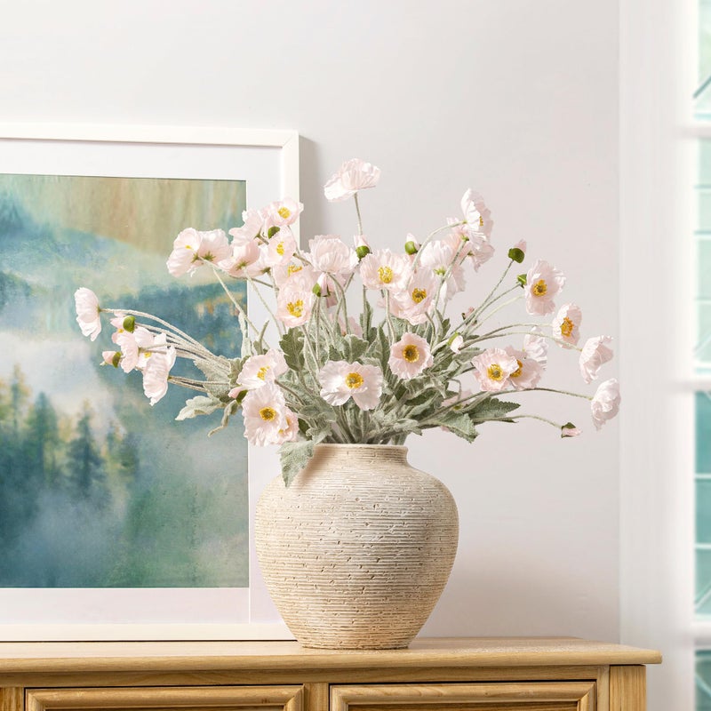 Vanselia Ceramic Flower Vase Home Decor - Large Tall Farmhouse Table Vases Rustic Vintage Living Room Kitchen Bedroom Decorations for House Book Shelf Office Coffee Desk Dining Fireplace (10" Retro) - Image 5