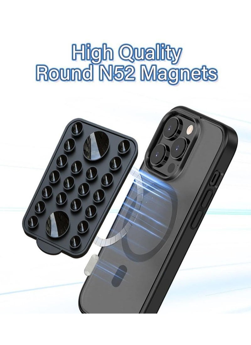 Excefore Silicone Suction Phone Case Stand, Hands-Free Cell Phone Accessory Holder for iPhone 15/14/13/12 Series, Suitable for Selfies and Tiktok Videos, Creator and Sharer (Black)  - Image 4
