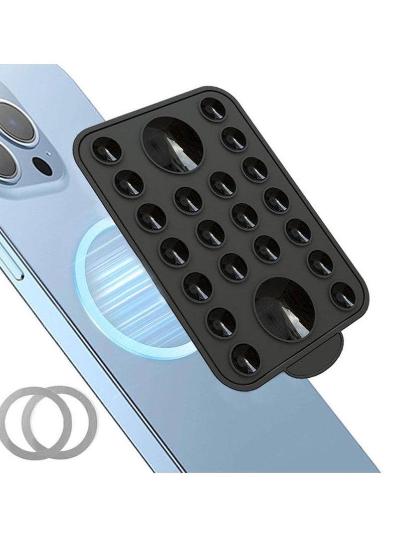 Excefore Silicone Suction Phone Case Stand, Hands-Free Cell Phone Accessory Holder for iPhone 15/14/13/12 Series, Suitable for Selfies and Tiktok Videos, Creator and Sharer (Black)  - Image 5