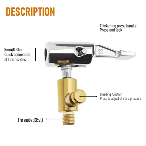 ZIBUYU® Universal Adapter for Car Air Pump, Car Air Inflator Adapter Connector with Deflation Replacement Tire Air Chucks Car Air Pump Thread Nozzle Adapter Car Pump Accessories for Motorcycles Car - Image 4