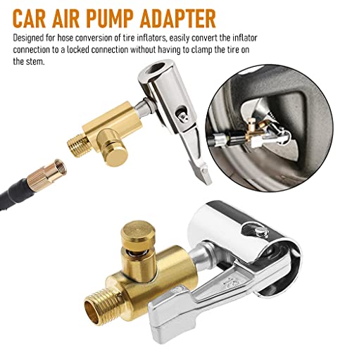 ZIBUYU® Universal Adapter for Car Air Pump, Car Air Inflator Adapter Connector with Deflation Replacement Tire Air Chucks Car Air Pump Thread Nozzle Adapter Car Pump Accessories for Motorcycles Car - Image 2