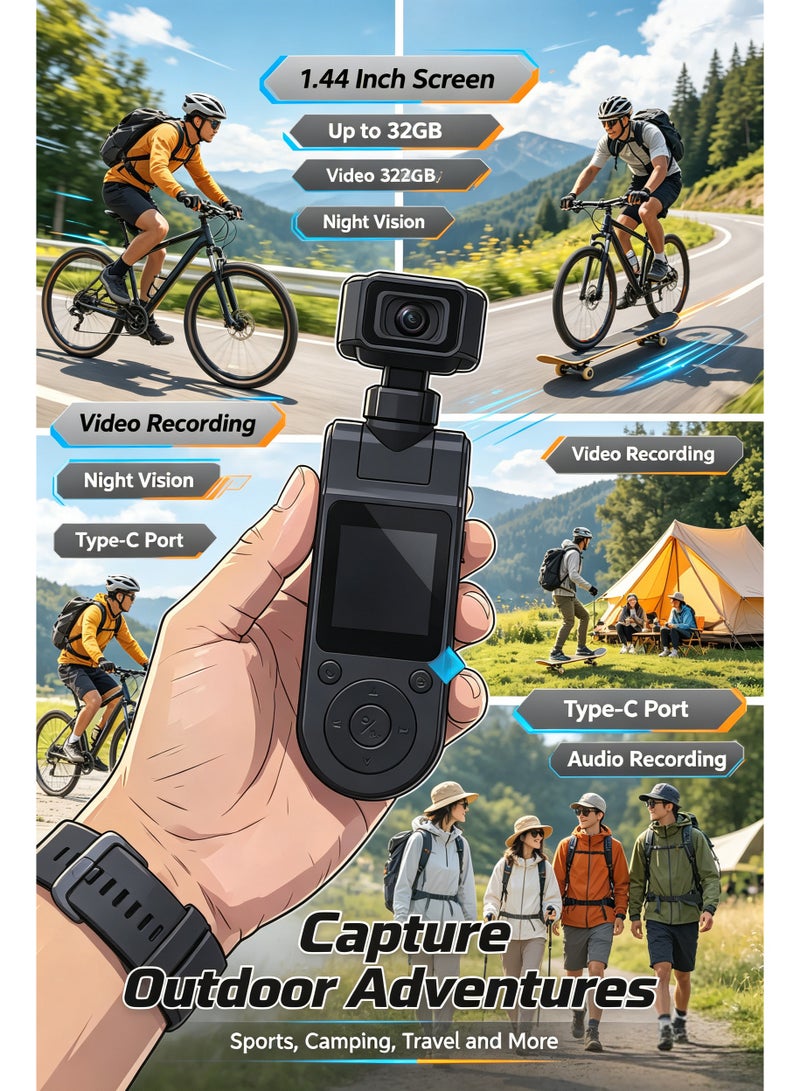 Portable Pocket Action Camera 1.54 Inch Screen Night Vision Sports Video Recorder - Image 4