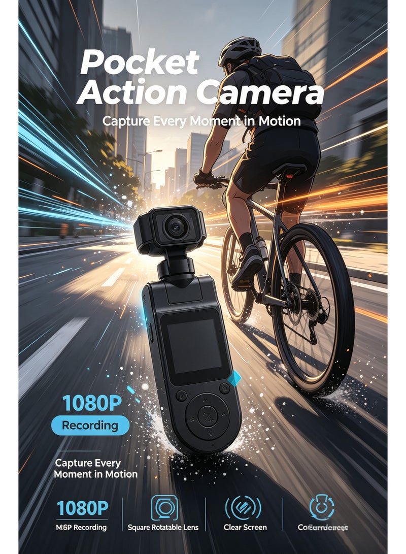 Portable Pocket Action Camera 1.54 Inch Screen Night Vision Sports Video Recorder - Image 2
